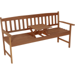 Bank hardhout teaklook met uitklapbare tafel - 150cm