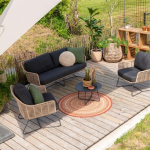 Belmond lounge stoel naturel, incl. 2 kussens