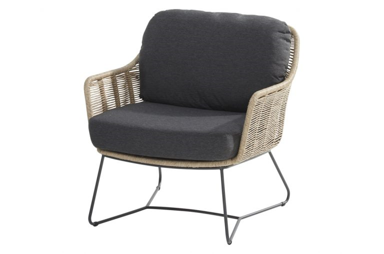 Belmond lounge stoel naturel, incl. 2 kussens