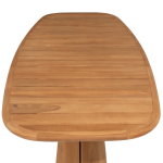 Capri barrel-vorm teak tafelblad 240 x 110 cm.