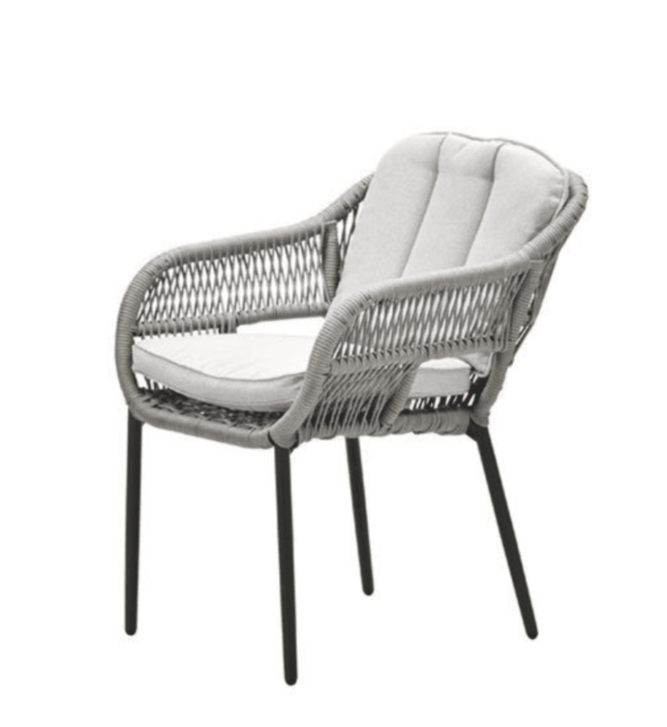 Pescara dining fauteuil c.bl/ rope taupe/ desert sand