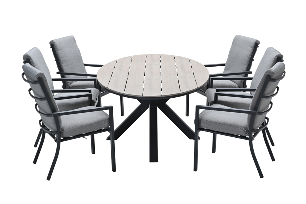 Dining stoel Sergio antraciet-lichtgrijs