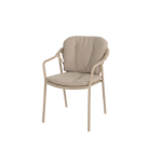 Dining tafel Donato latte Ø160 cm + Dining stoel Manitoba latte 7-dlg