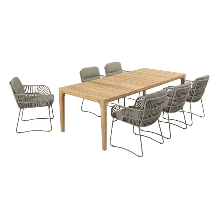 Dining tafel Liam 240 cm + Dining stoel Murcia olive