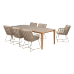 Dining tafel Liam keramisch blad 240 cm + Dining stoel Fabrice latte