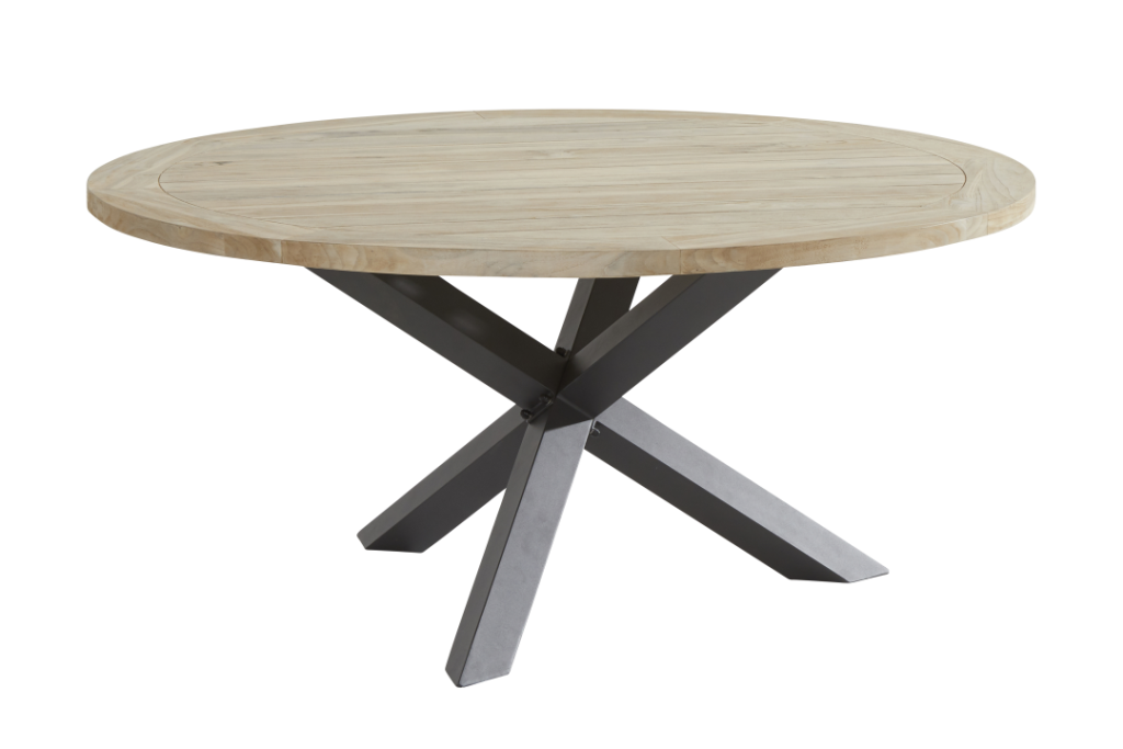 Dining tafel Louvre teak-aluminium - ø160 cm