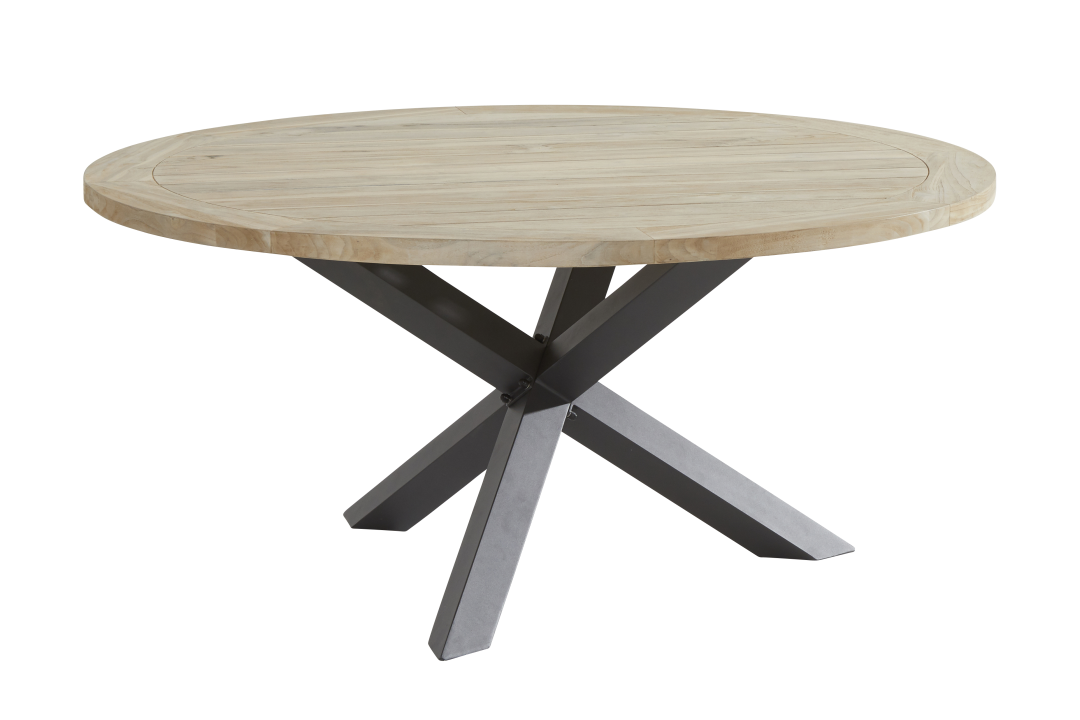 Dining tafel Louvre teak-aluminium - ø160 cm