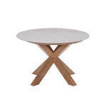 Dining tafel Lowland Centostone Napoli sand/teaklook - Ø120 cm