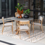 Dining tafel Lowland Centostone Napoli sand/teaklook - Ø120 cm
