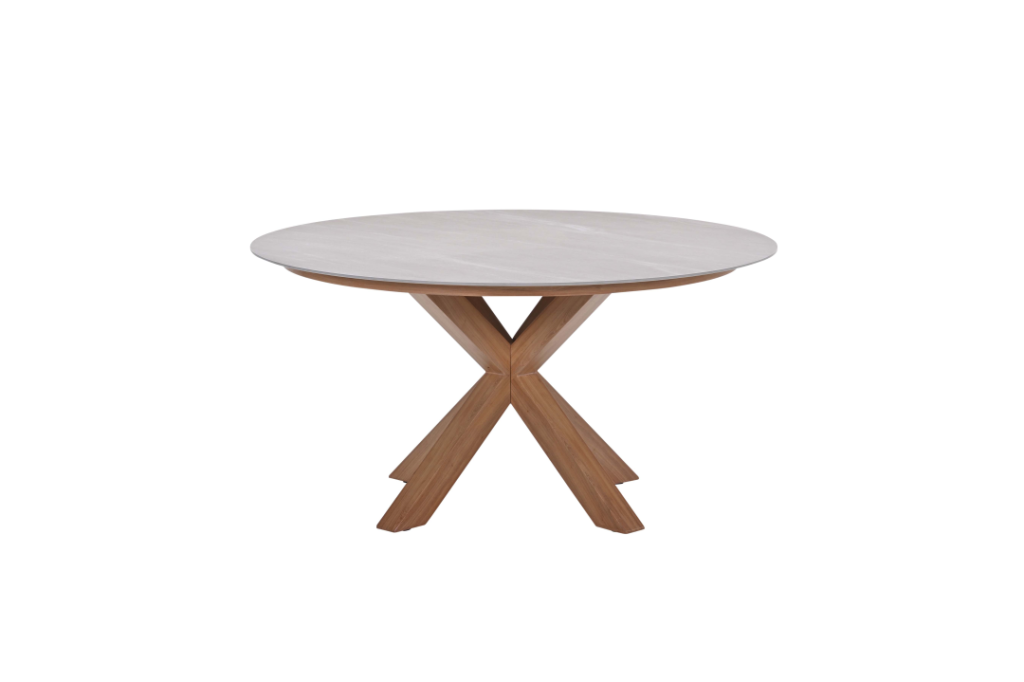 Dining tafel Lowland Centostone Napoli sand/teaklook - Ø150 cm