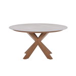 Dining tafel Lowland Centostone Napoli sand/teaklook - Ø150 cm