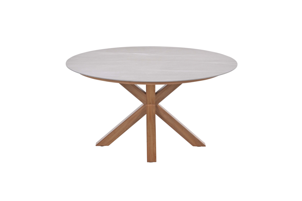Dining tafel Lowland Centostone Napoli sand/teaklook - Ø150 cm