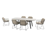 Dining tafel Manolo 240 cm antraciet + Dining stoel Prego