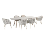 Dining tafel Manolo 240 cm latte + Dining stoel Eva