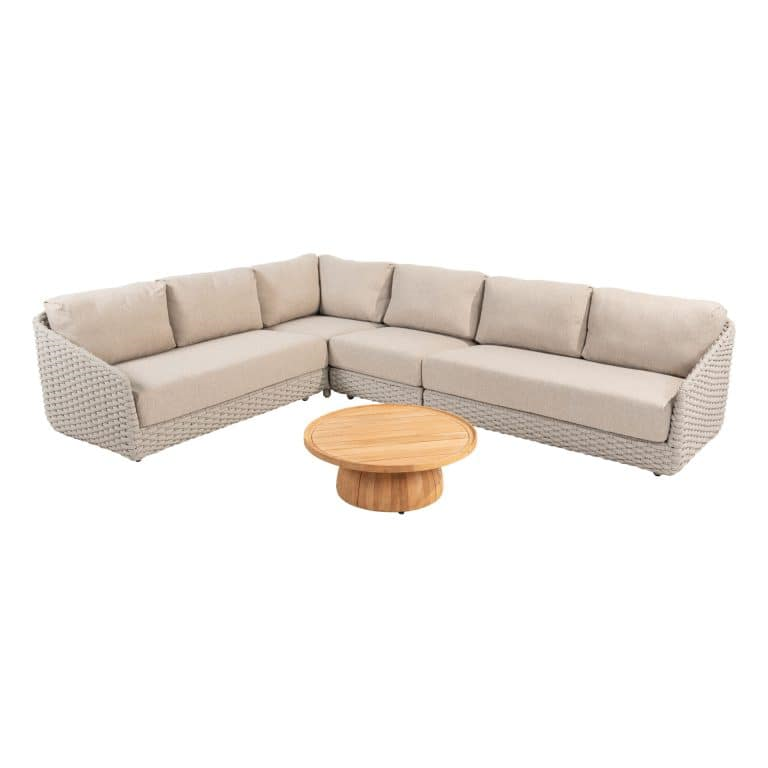 Hoek loungeset Casanova 4-dlg + Pablo salontafel ø80 cm