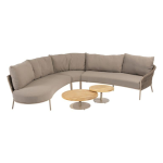 Hoek loungeset Comino 3-dlg + Volta loungetafel set latte