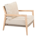 Julia lounge stoel brushed teak incl. 2 kussens