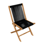 Klapstoel rope/teak zwart |Mick by Terrazzo