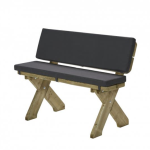 Kussen bank 120cm antraciet