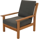 Loungestoel teak, incl. kussen