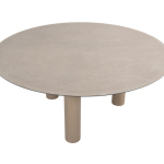 Low dining tafel Donato 160 cm. Ø160 cm latte