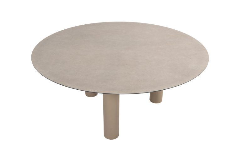 Low dining tafel Donato 160 cm. Ø160 cm latte
