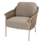 Low dining tafel Saba latte Ø130 cm + Low dining stoel Comino