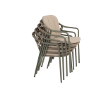 Manitoba stapelbare dining stoel olive incl. 2 kussens