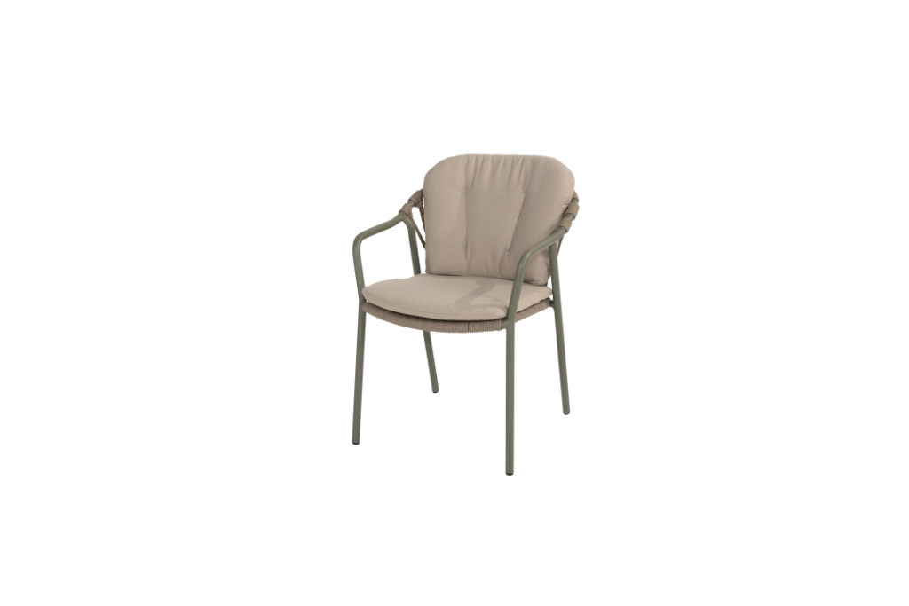 Manitoba stapelbare dining stoel olive incl. 2 kussens