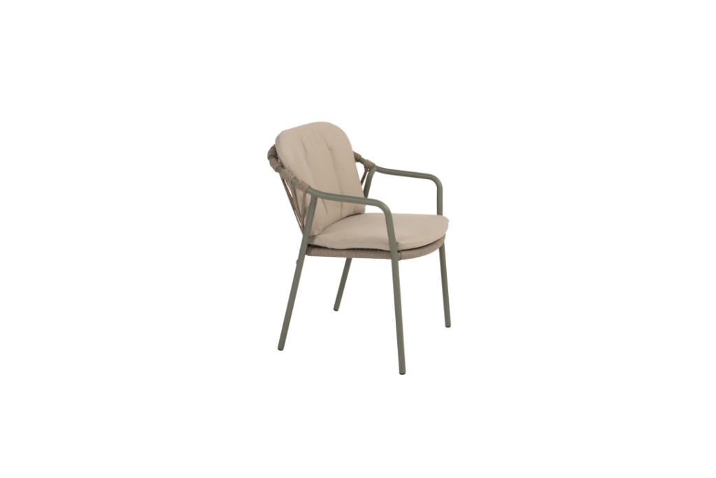 Manitoba stapelbare dining stoel olive incl. 2 kussens