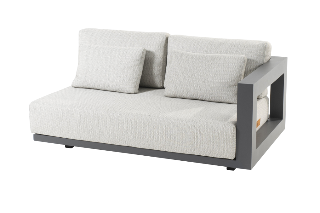 Metropolitan 2.5-zits lounge bank antraciet, armleuning links incl. 5 kussens