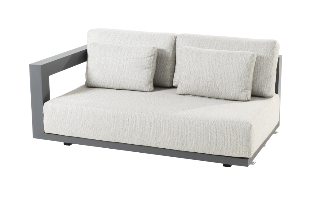 Metropolitan 2.5-zits lounge bank antraciet, armleuning rechts incl. 5 kussens