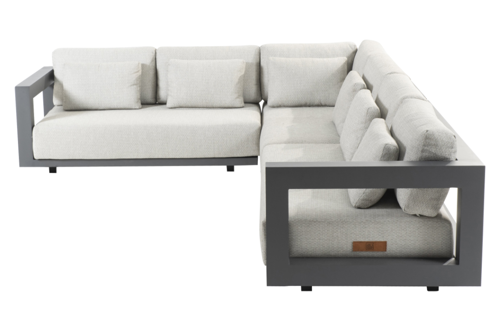 Metropolitan 2.5-zits lounge bank antraciet, armleuning rechts incl. 5 kussens