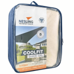 Nesling Coolfit schaduwdoek driehoek, 500x500x500cm, Gebroken Wit.