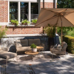 Parasol Azzurro woodlook-sand 2x3 mtr