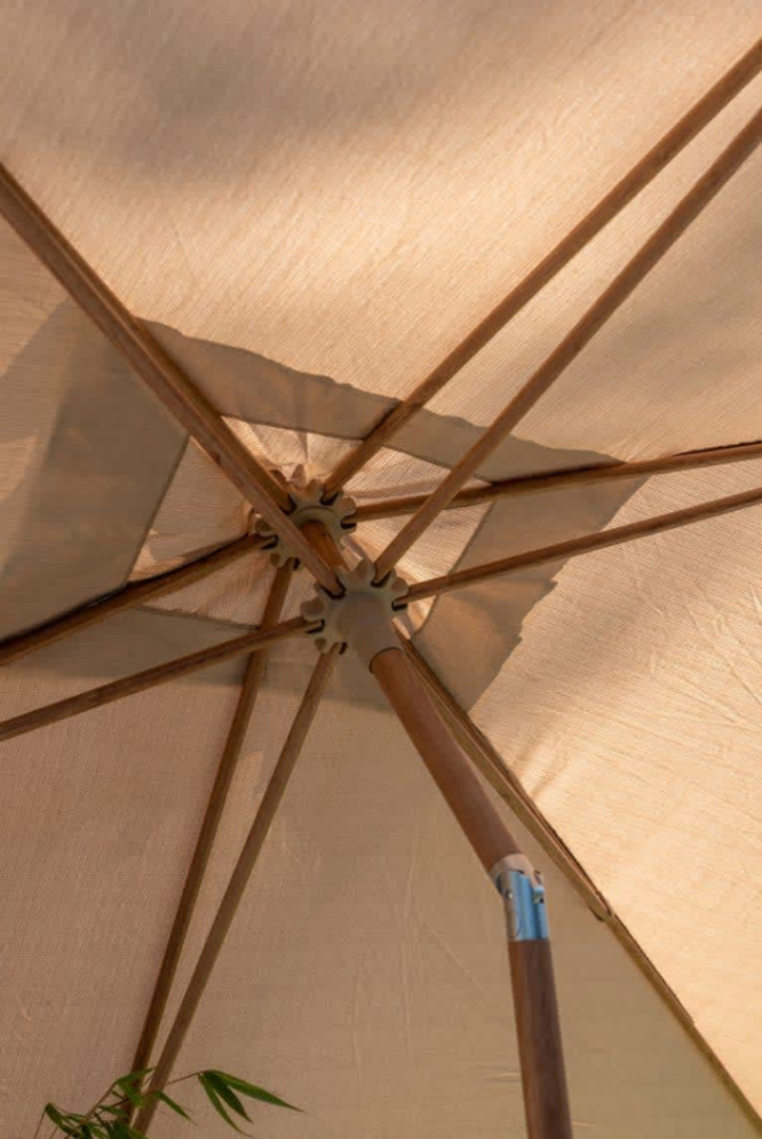 Parasol Azzurro woodlook-sand Ø3 mtr