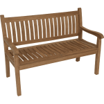 Parkbank Teak gebogen rug - 130 cm