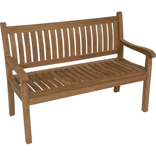 Parkbank Teak gebogen rug - 130 cm