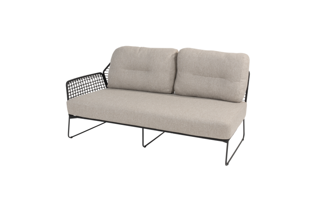 Rhodos modulaire 2-zits lounge bank, armleuning rechts incl. 3 kussens