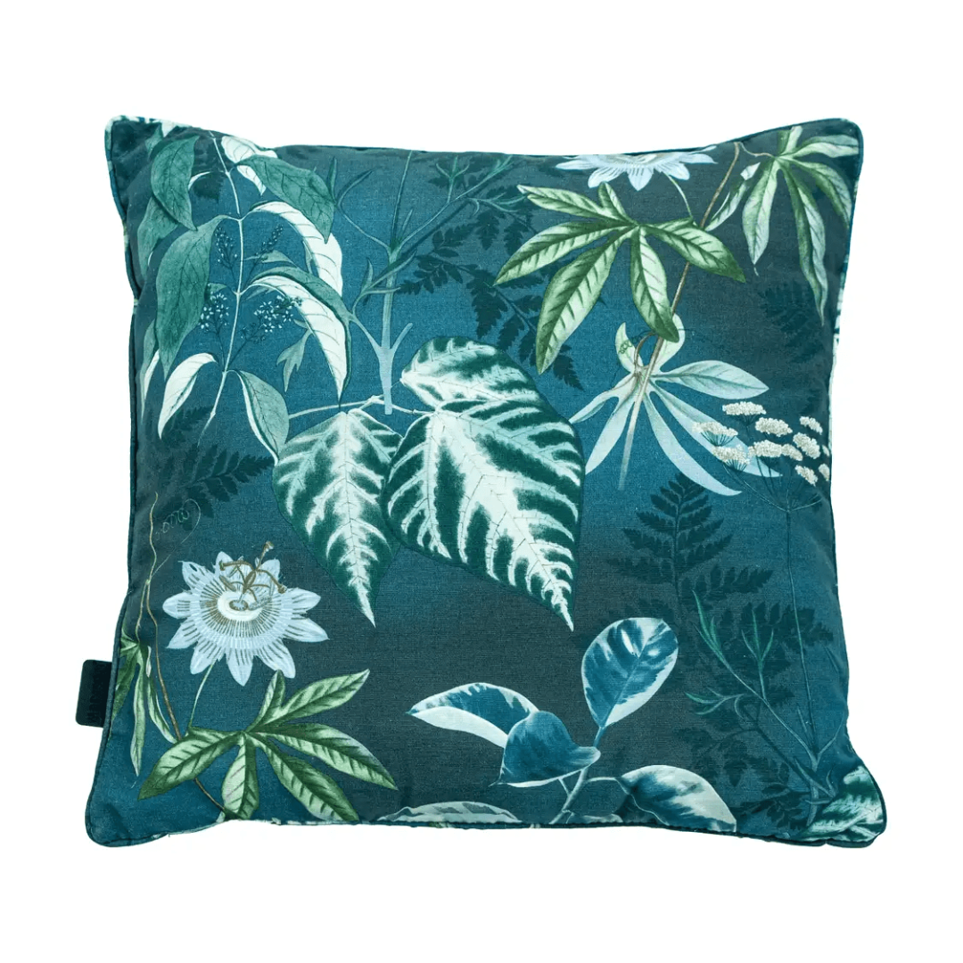 Sierkussen 50x50 met paspel Mauel blue