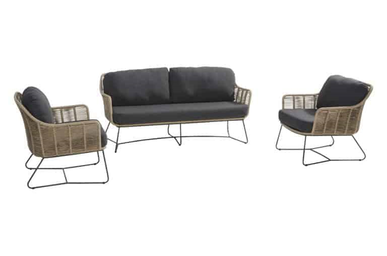 Stoel-bank loungeset Belmond 3-dlg