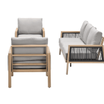 Stoel-bank loungeset Decala 4-dlg