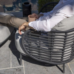 Stoel-bank loungeset Fabrice 3-dlg + Bijzettafel Verdi antraciet ø73 cm