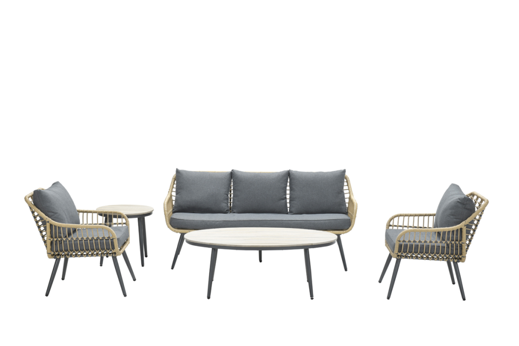 Stoel-bank loungeset Margriet 5-dlg