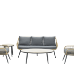 Stoel-bank loungeset Margriet 5-dlg