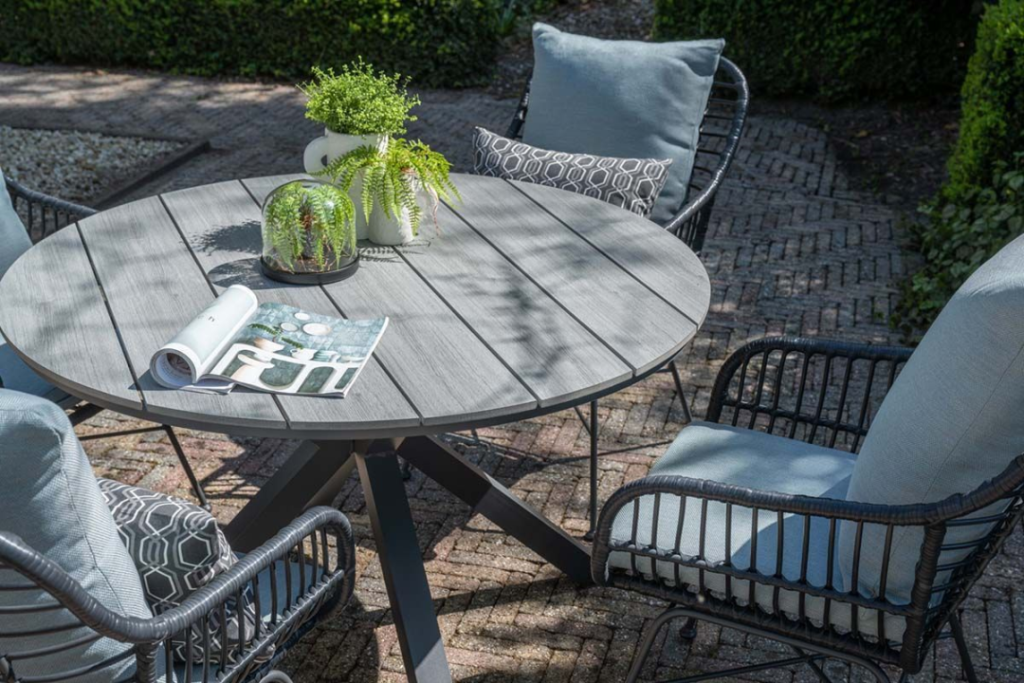 Tafel Edison Grey teak - Ø 122 cm