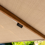 Zweefparasol Finca zand-woodlook frame 400 x 300 cm