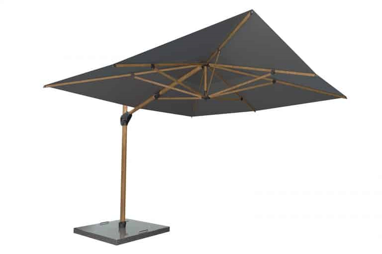 Zweefparasol Hacienda antraciet-woodlook - 3x4 mtr cm