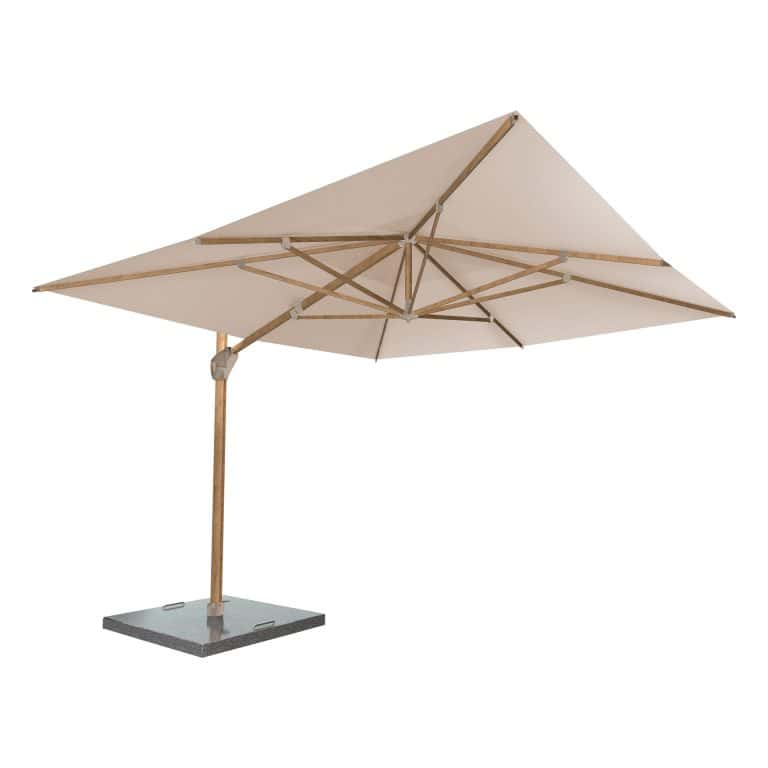 Zweefparasol Hacienda sand-woodlook 3x4 mtr