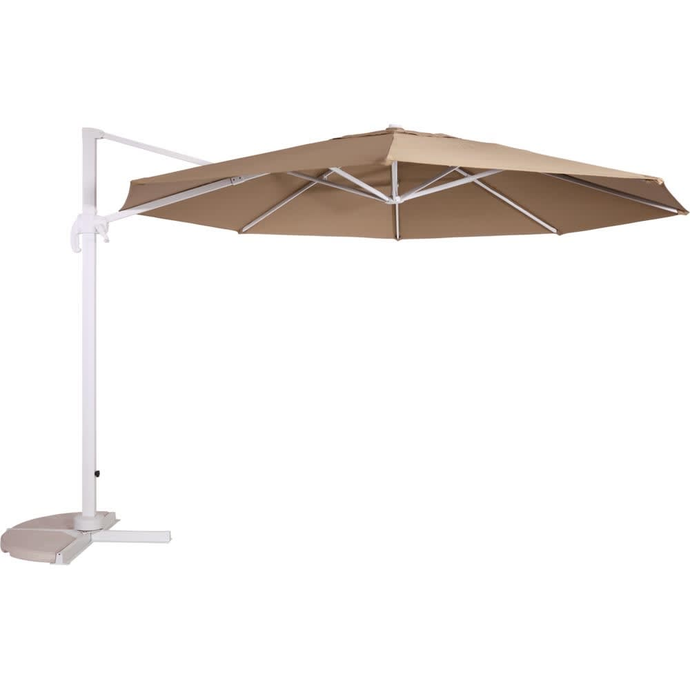 Zweefparasol Virgo sand/wit zonder volant Ø3,5mtr